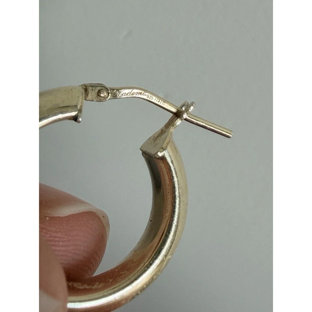 Dyadema Gold Plated 925 Sterling Silver Hoop Pierced Earrings 1
